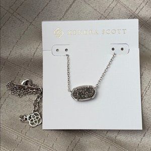 Elisa Silver Necklace in Platinum Drusy